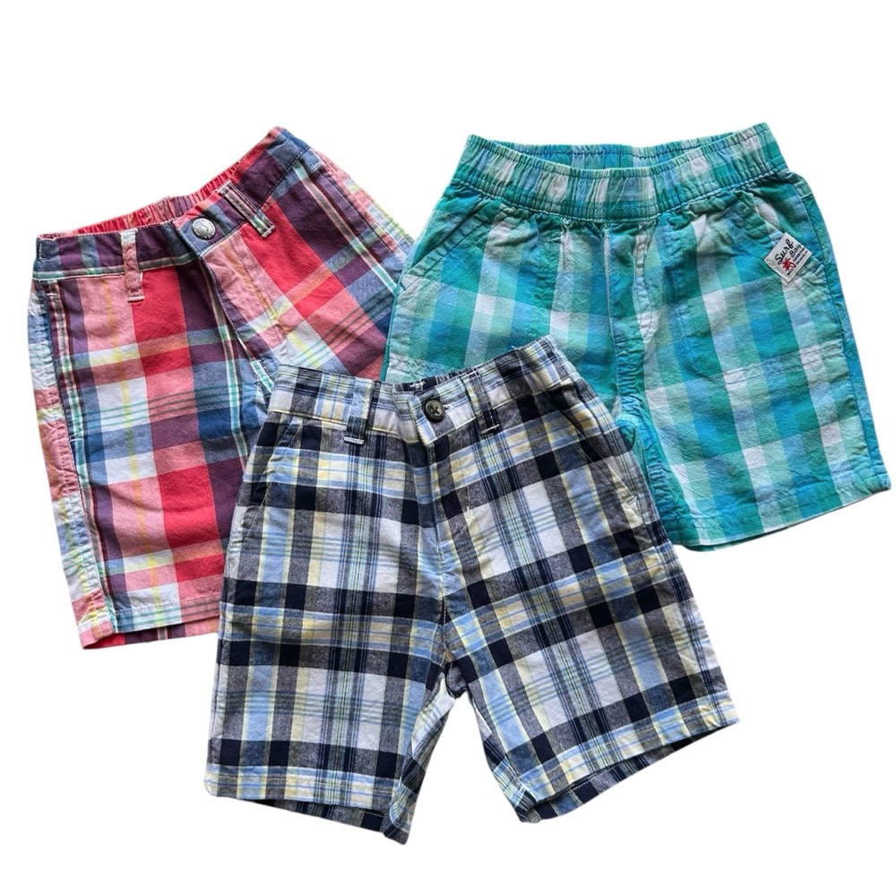 Bundle of Three Boys Plaid Shorts Nautica Janie & Jack Koala Baby NWOT Sz 12 Mo